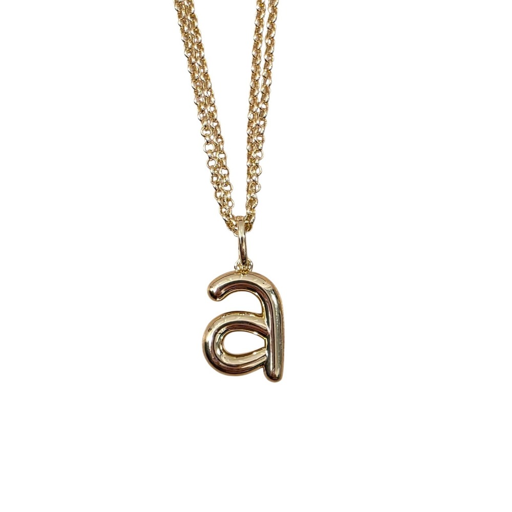 NWT Lussoro 18KT Gold Plated 'a'‎ Pendant Minimalist Simple Chain Necklace